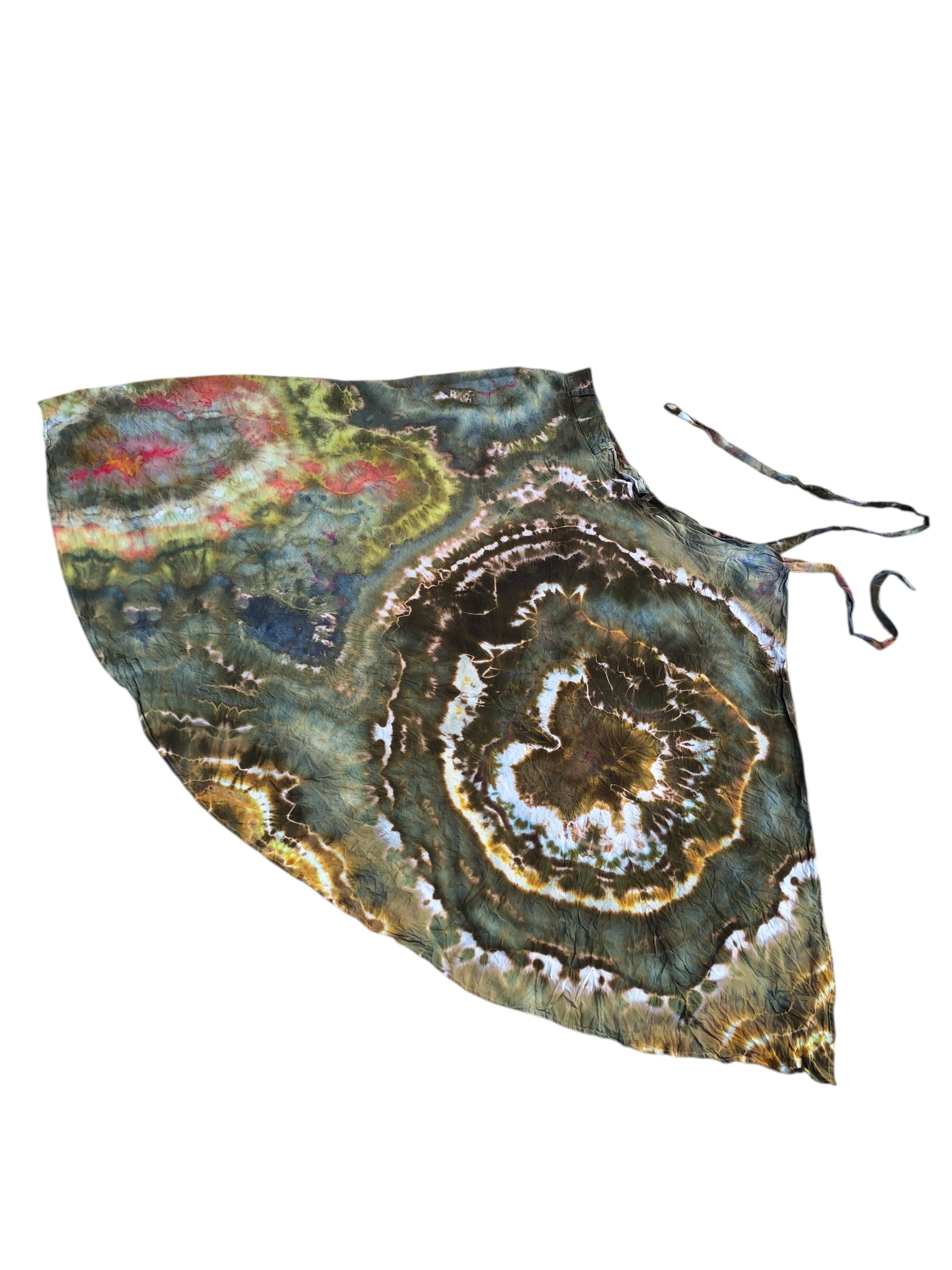 XL - Geode Wrap Skirt - ice dyed couture, one of a kind