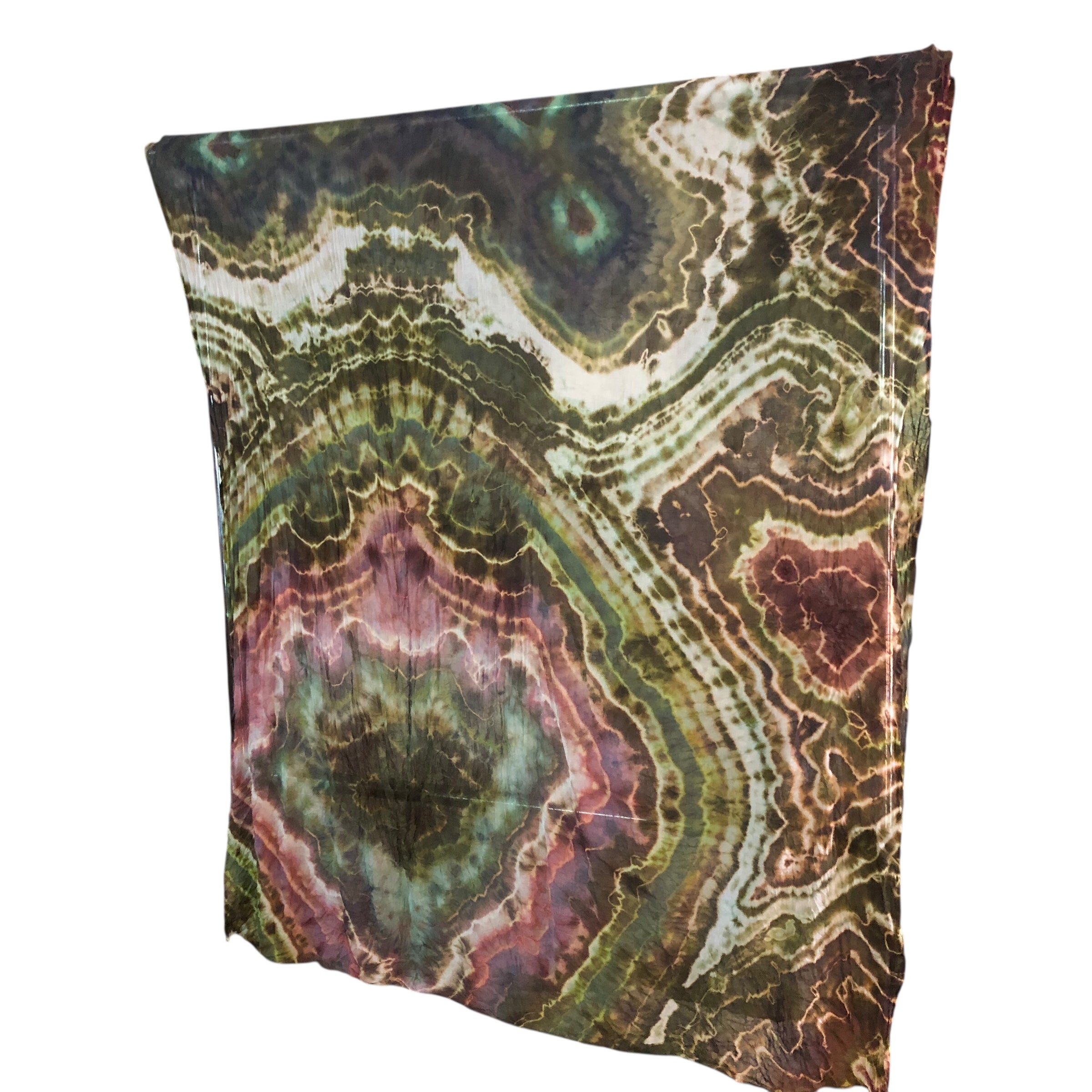Geode Organic Cotton Mull Shawl - ice dyed couture, one of a kind