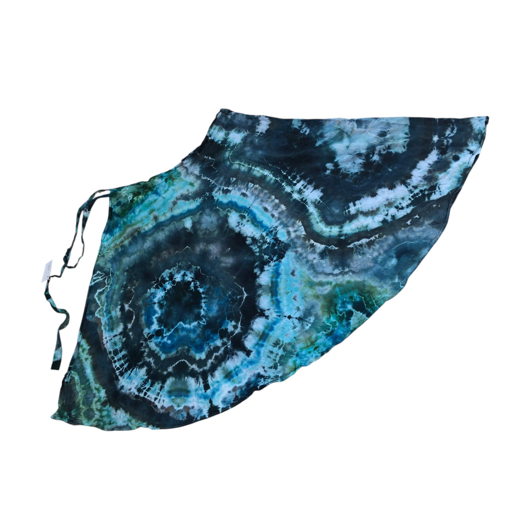 XL - Geode Wrap Skirt - ice dyed couture, one of a kind