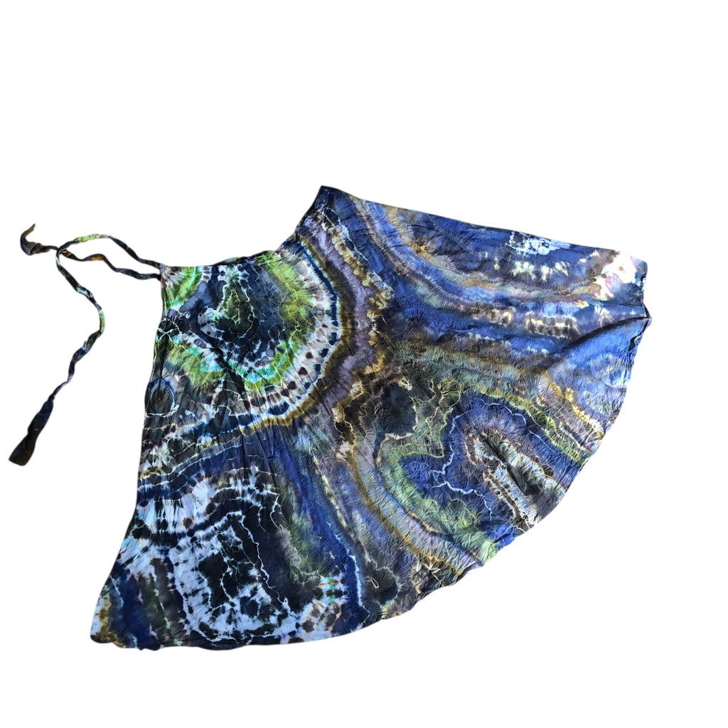 Geode Wrap Skirt - ice dyed couture, one of a kind