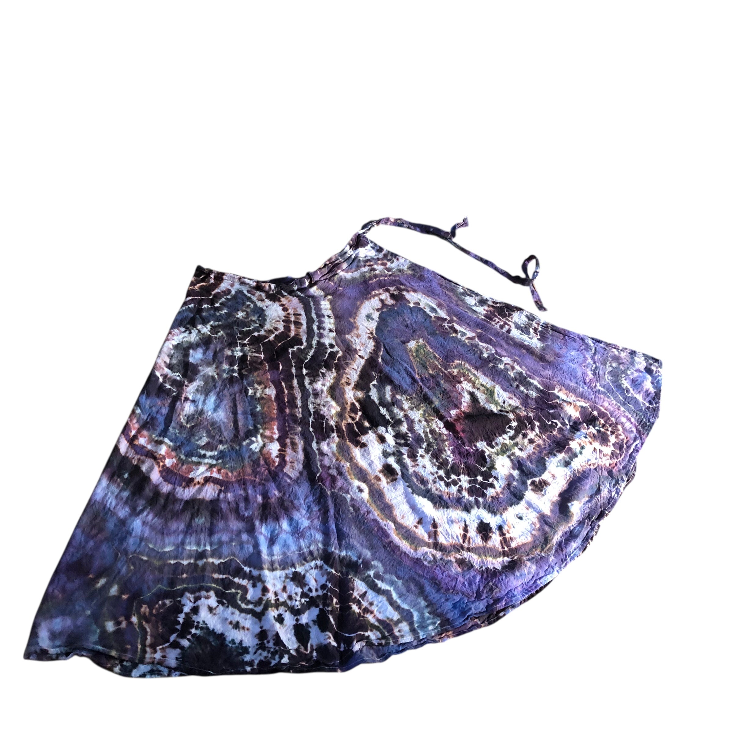 Geode Wrap Skirt - ice dyed couture, one of a kind