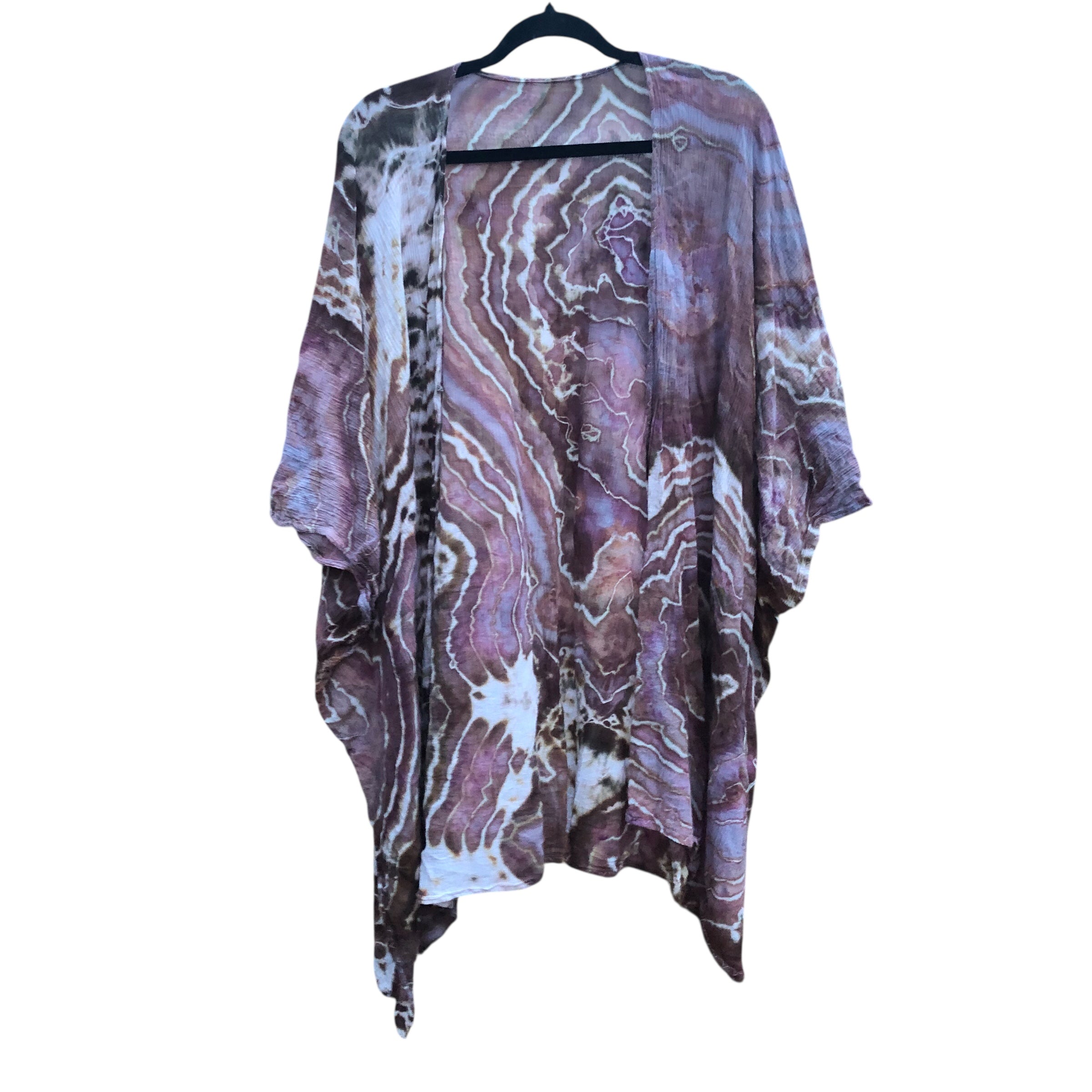 Geode, Wrap Shirt, organic cotton - ice dyed couture, one of a kind