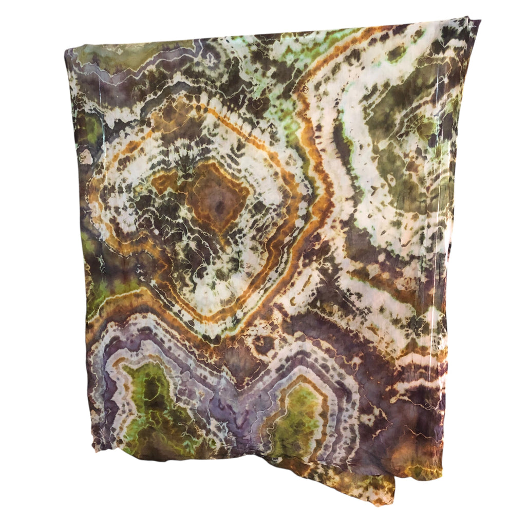 Geode Organic Cotton Mull Shawl - ice dyed couture, one of a kind