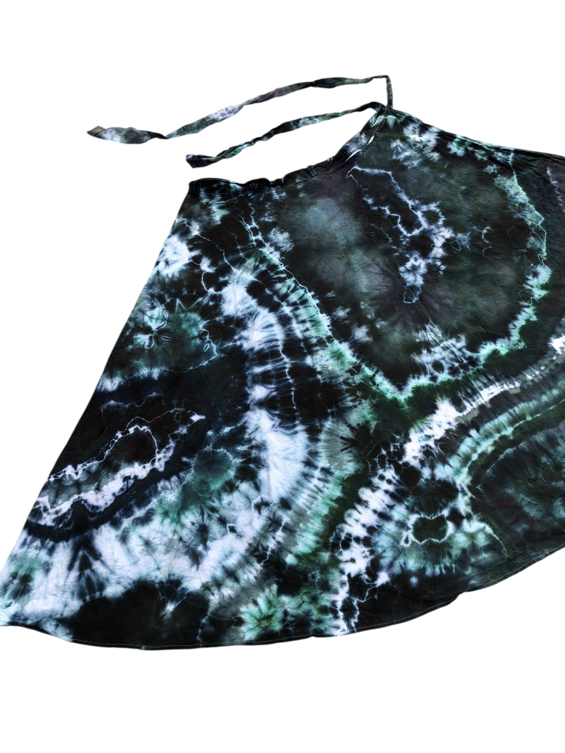 XL - Geode Wrap Skirt - ice dyed couture, one of a kind