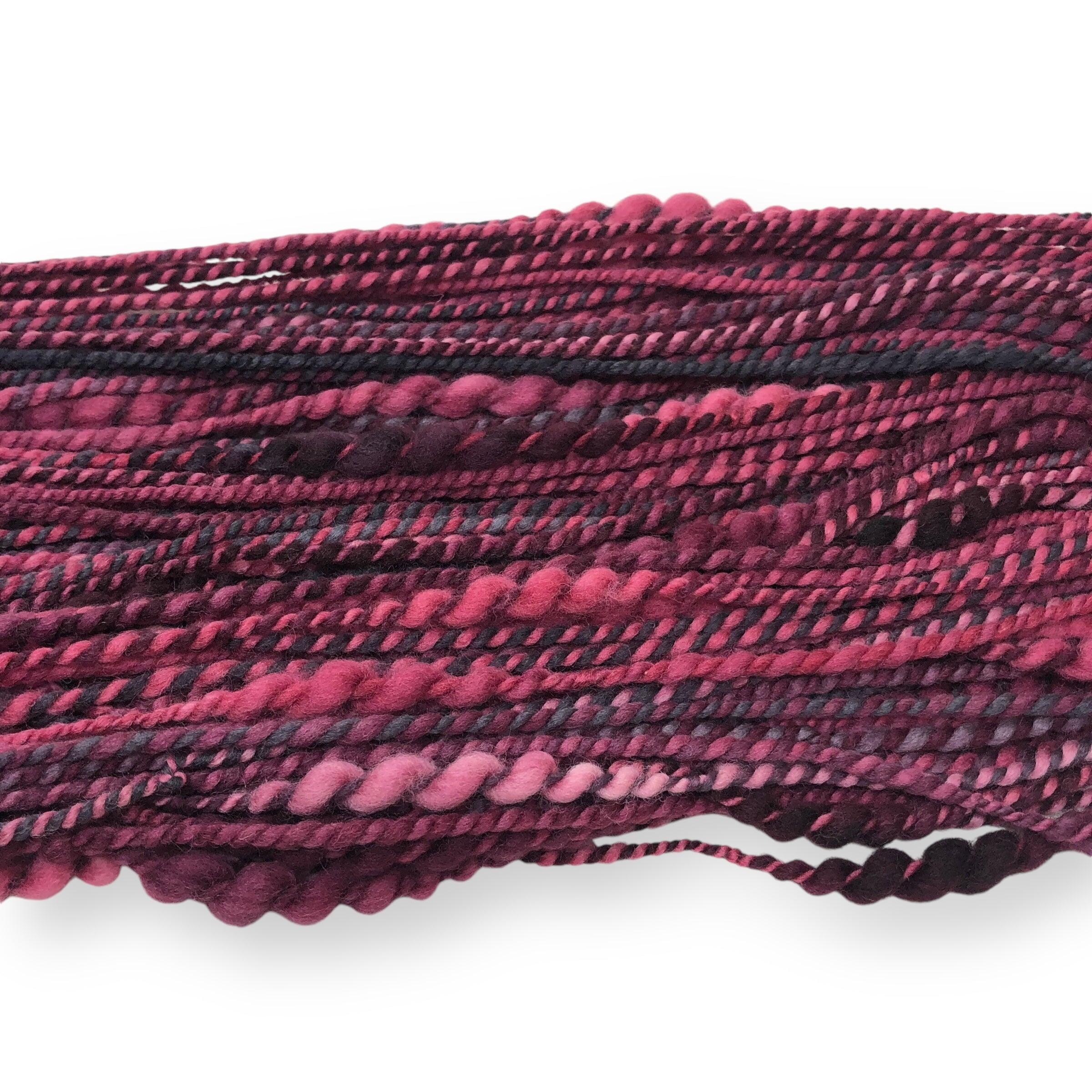 Cherry Cordial - Spiralspun, textured hand spun