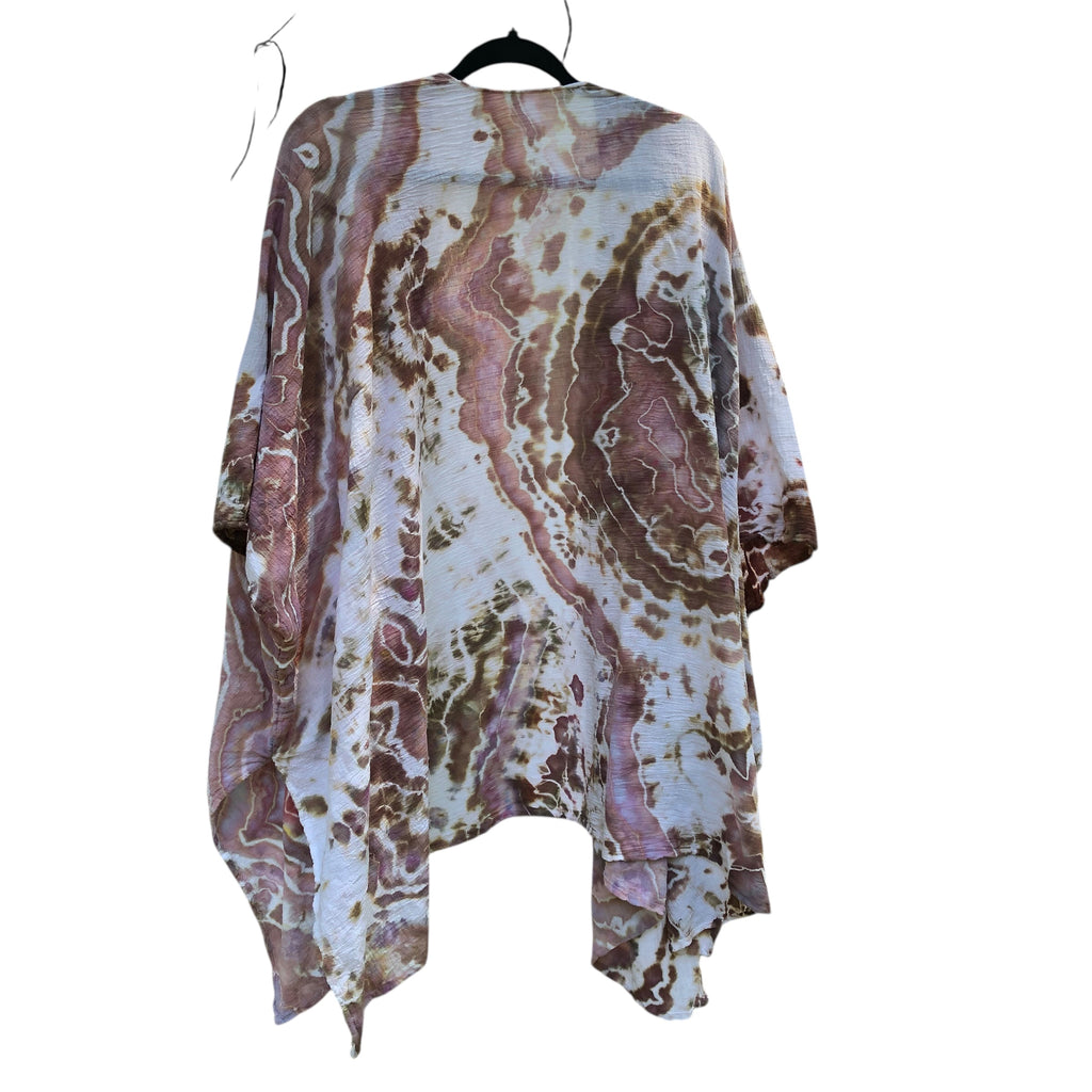 Geode, Wrap Shirt, organic cotton - ice dyed couture, one of a kind
