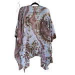 Geode, Wrap Shirt, organic cotton - ice dyed couture, one of a kind