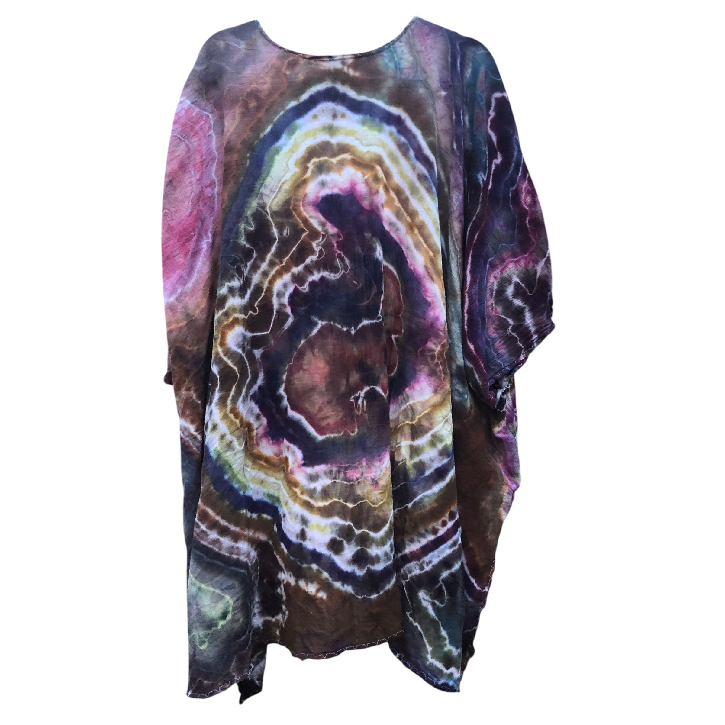Geode, Wrap Shirt, organic cotton - ice dyed couture, one of a kind