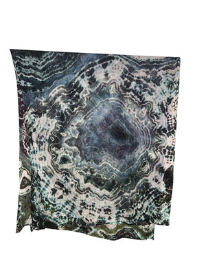 Geode Organic Cotton Mull Shawl - ice dyed couture, one of a kind