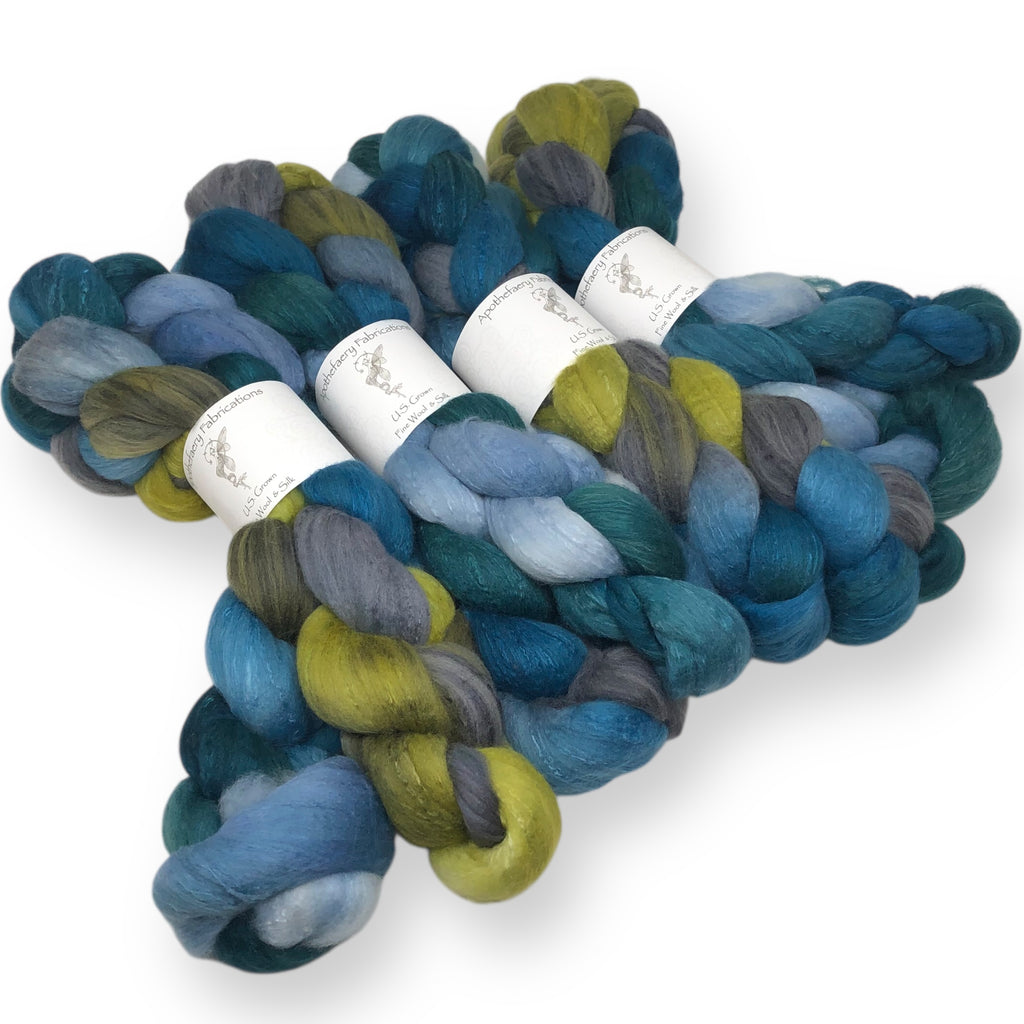 Mossy Pool - US grown Wool, Silk and Bast Fiber Blend