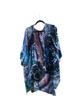 Geode, Wrap Shirt, organic cotton - ice dyed couture, one of a kind