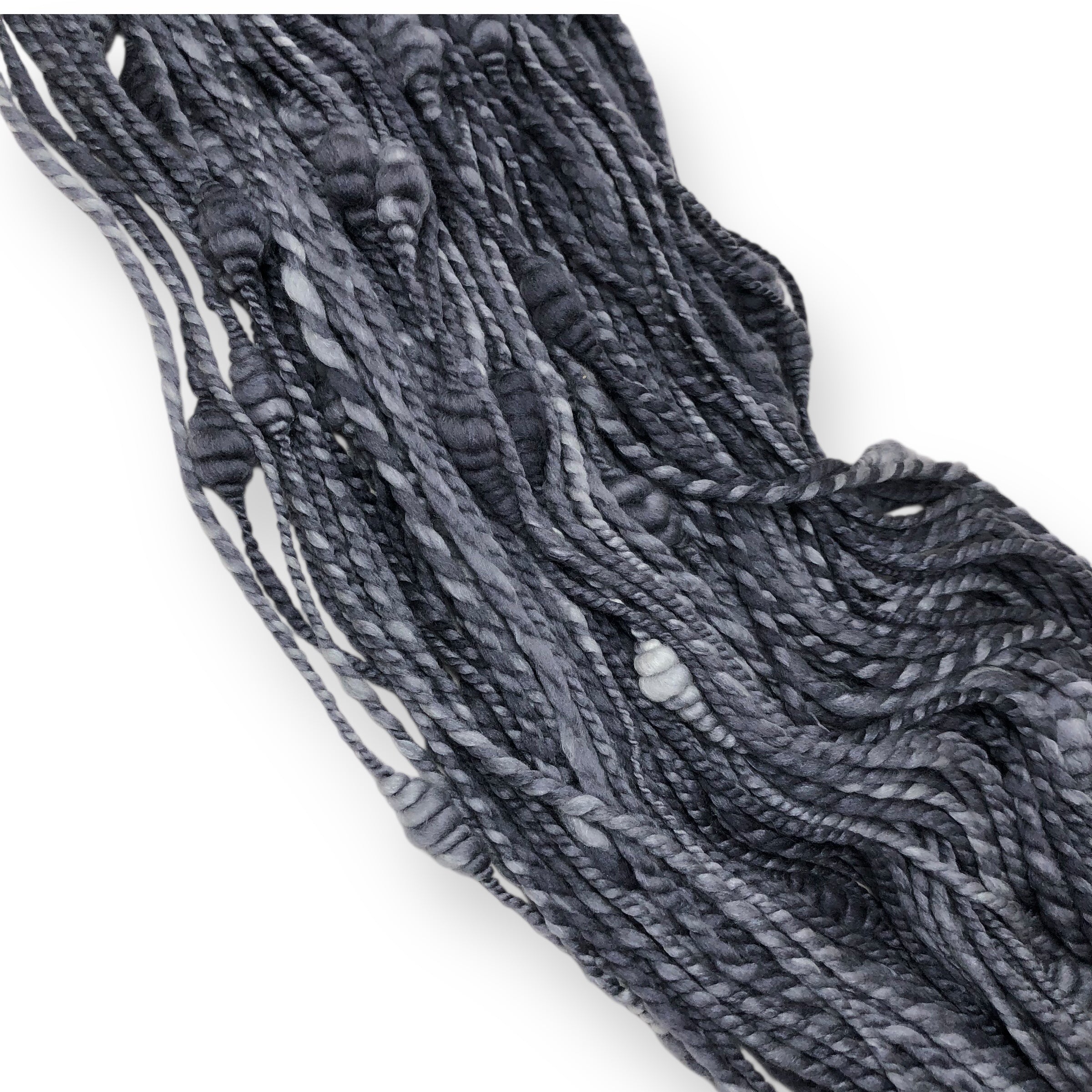Graphite - beehive textured hand spun