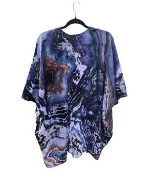 Geode, Wrap Shirt, organic cotton - ice dyed couture, one of a kind