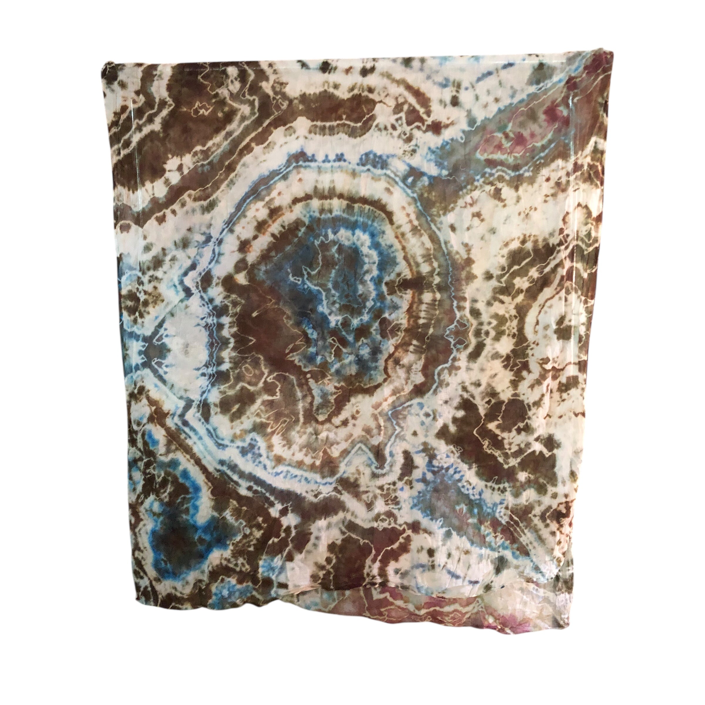 Geode Organic Cotton Mull Shawl - ice dyed couture, one of a kind