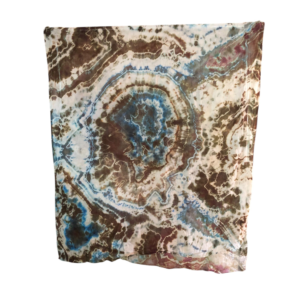 Geode Organic Cotton Mull Shawl - ice dyed couture, one of a kind