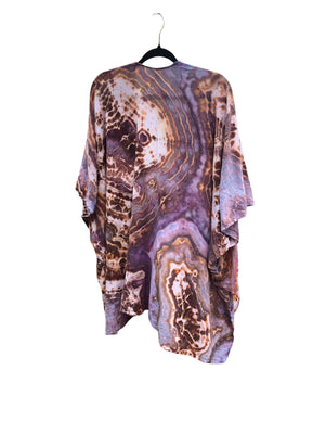 Geode, Wrap Shirt, organic cotton - ice dyed couture, one of a kind