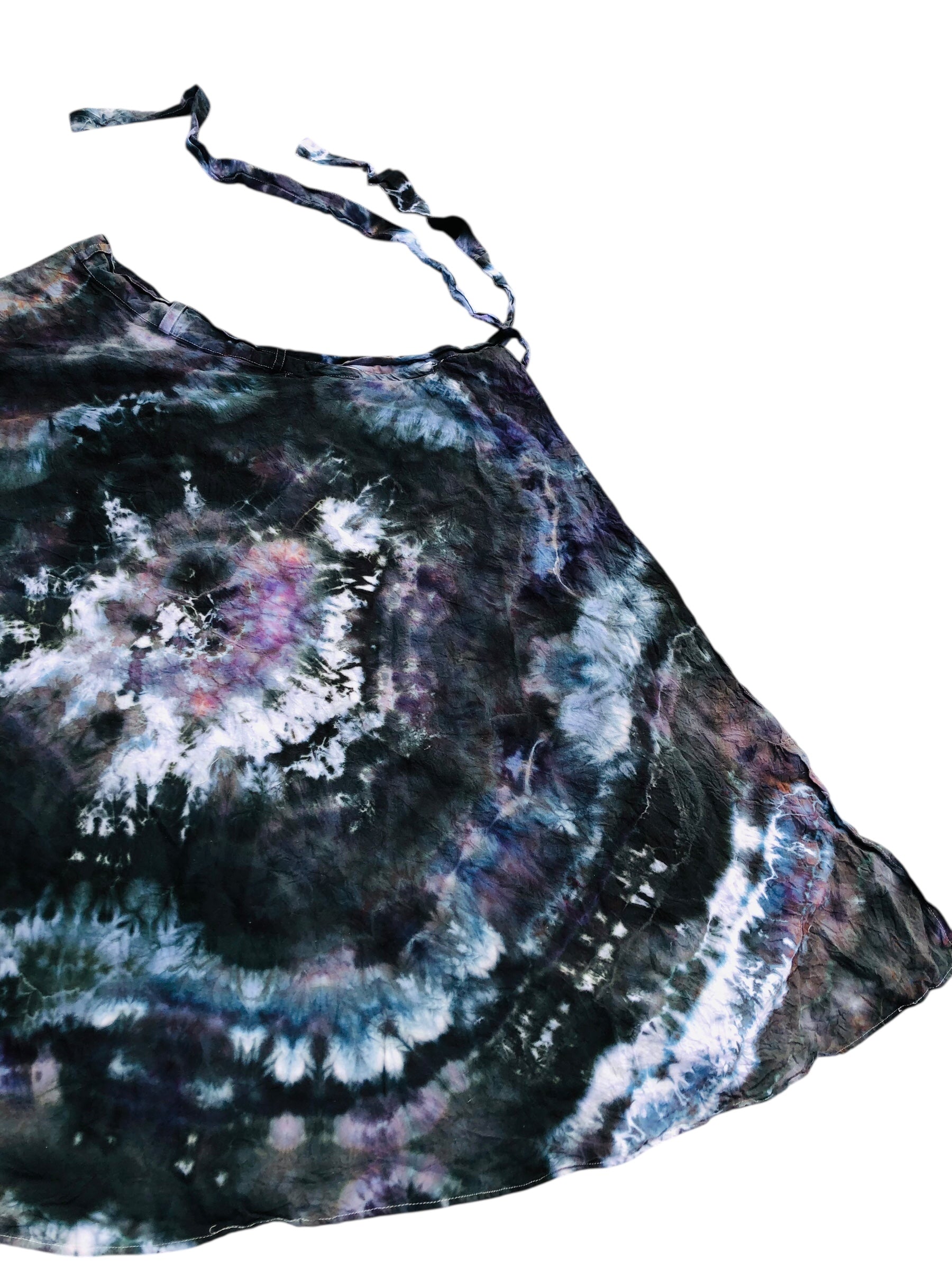 XL - Geode Wrap Skirt - ice dyed couture, one of a kind