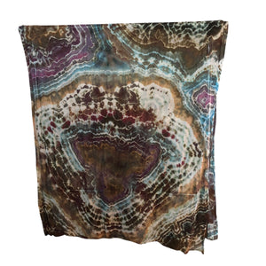 Geode Organic Cotton Mull Shawl - ice dyed couture, one of a kind