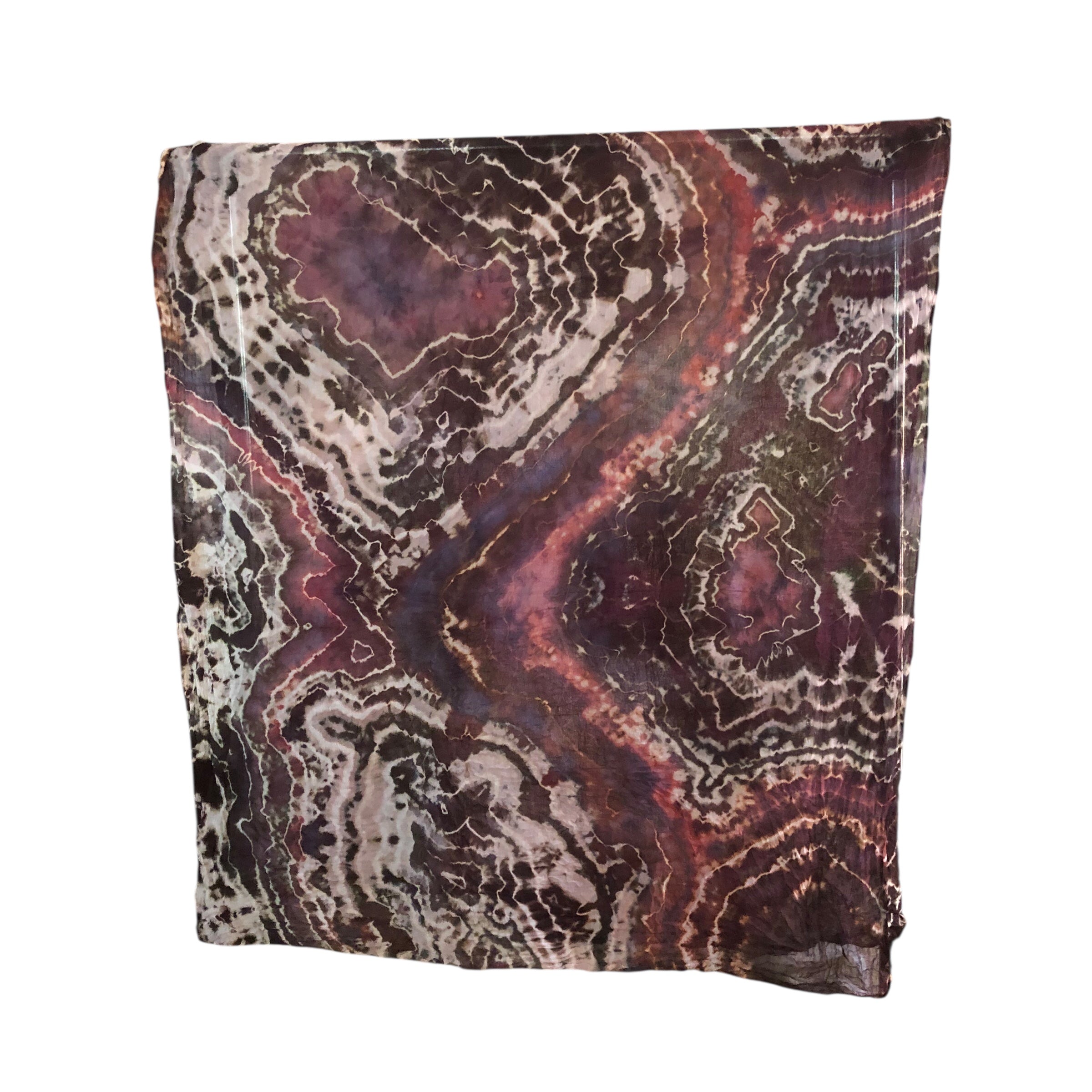 Geode Organic Cotton Mull Shawl - ice dyed couture, one of a kind