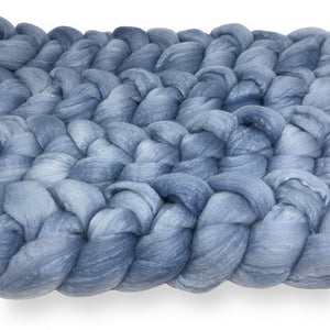 Blue Light - US grown Fine Wool and Silk Top