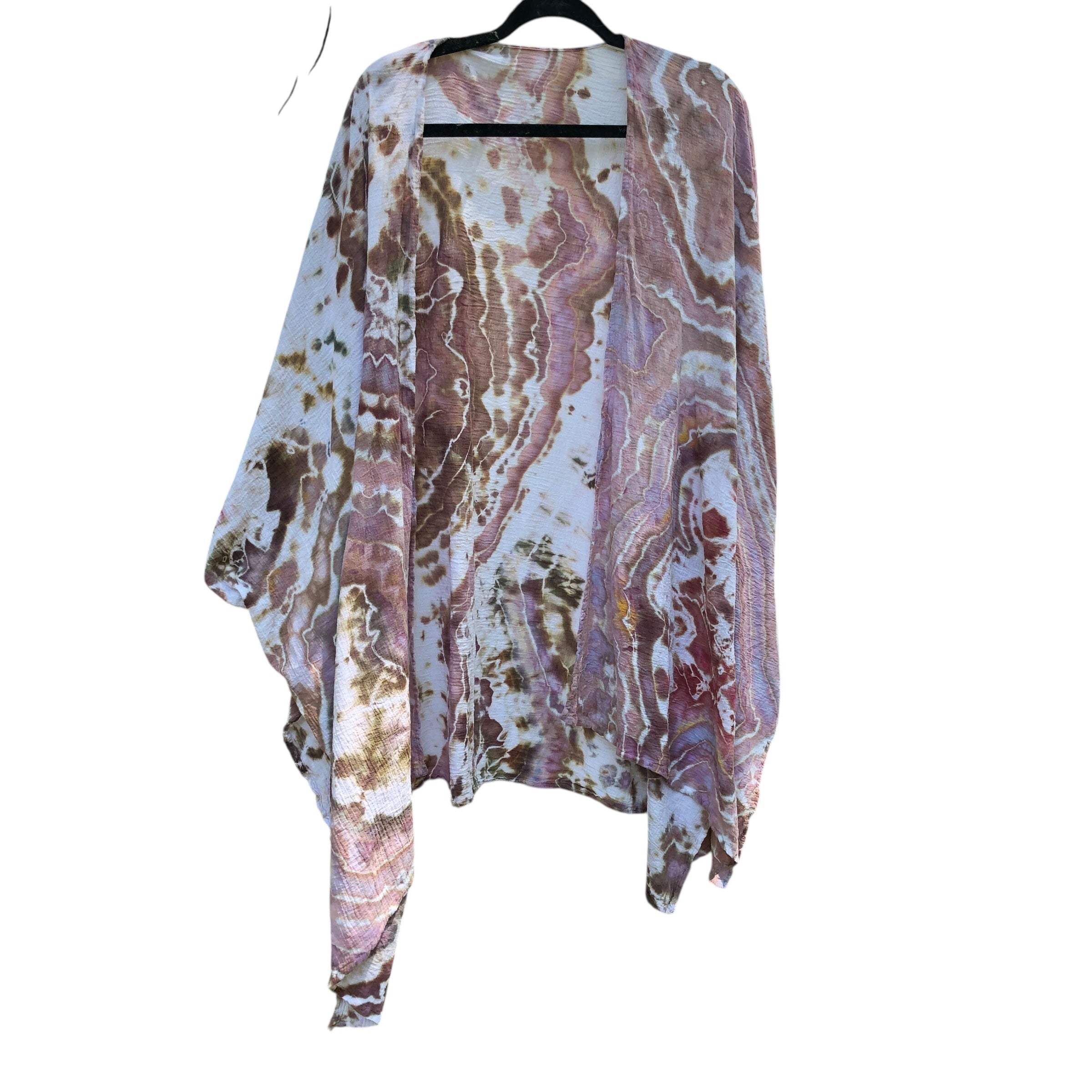 Geode, Wrap Shirt, organic cotton - ice dyed couture, one of a kind