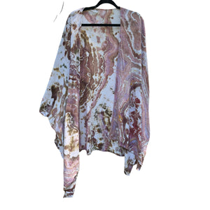 Geode, Wrap Shirt, organic cotton - ice dyed couture, one of a kind