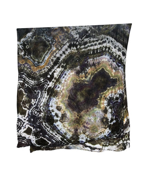 Geode Organic Cotton Mull Shawl - ice dyed couture, one of a kind