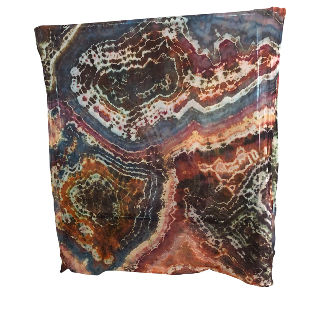 Geode Organic Cotton Mull Shawl - ice dyed couture, one of a kind
