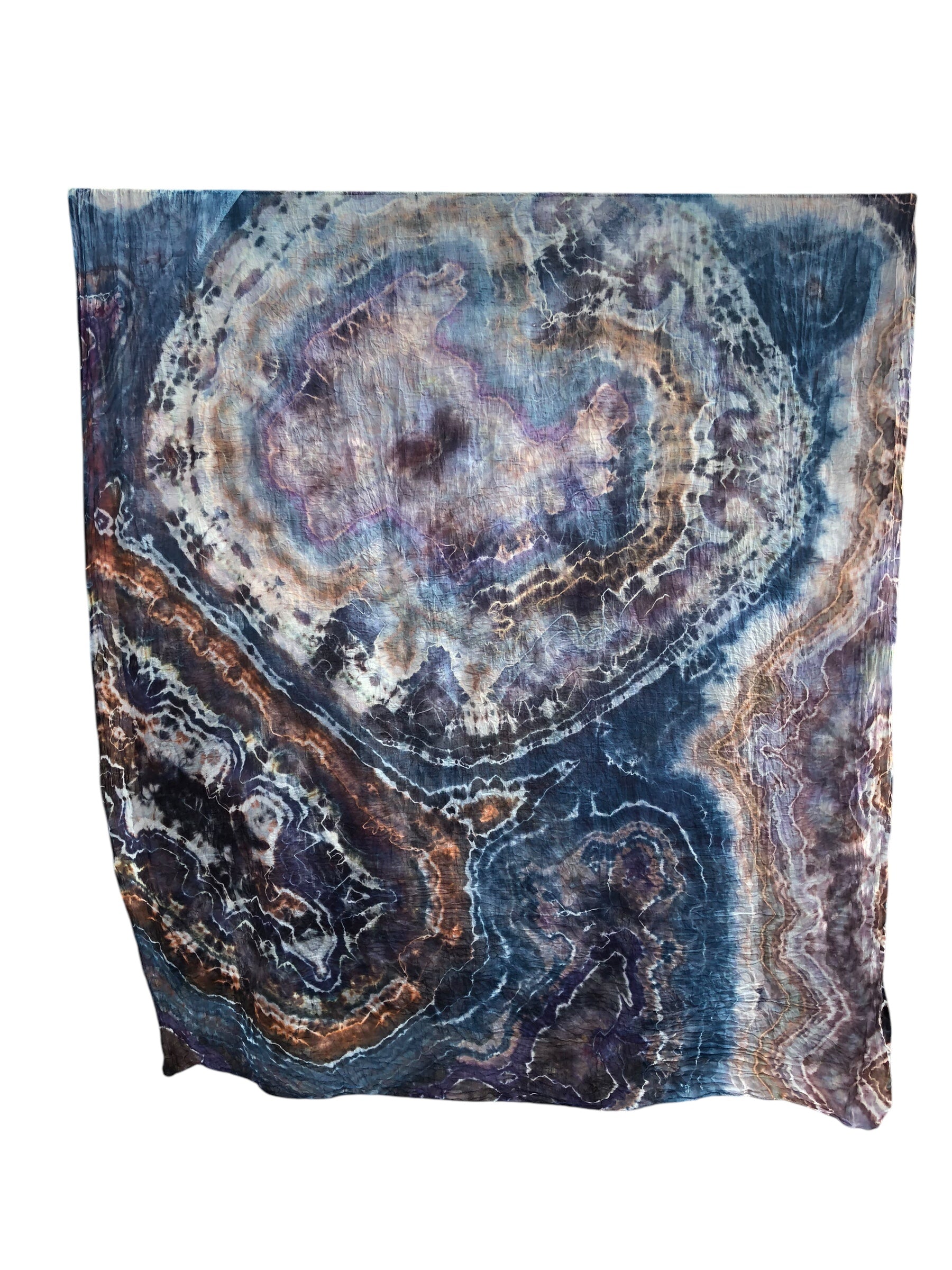 Geode Organic Cotton Mull Shawl - ice dyed couture, one of a kind