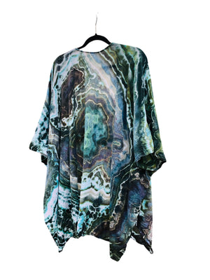 Geode, Wrap Shirt, organic cotton - ice dyed couture, one of a kind