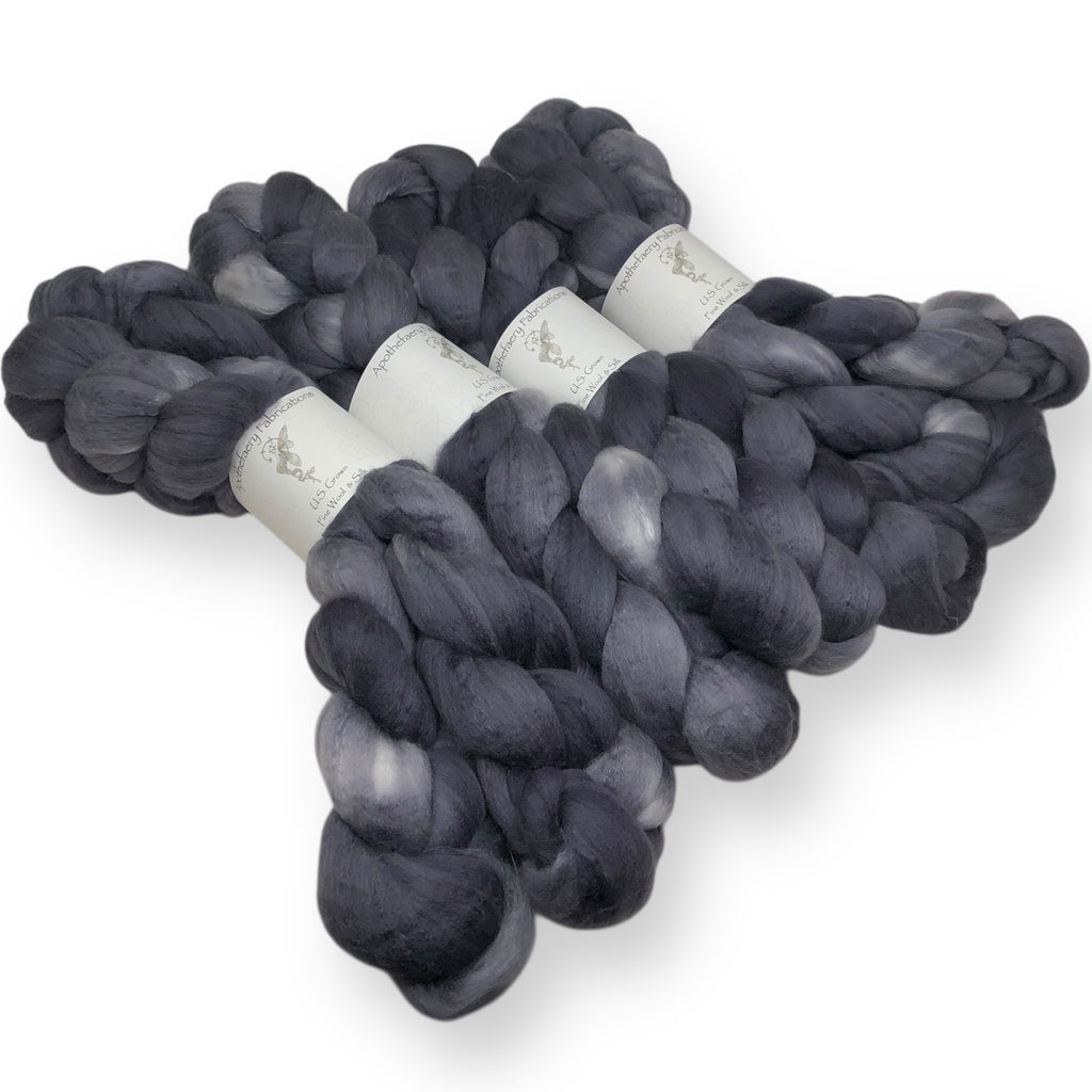 Graphite - US grown Fine Wool and Silk Top