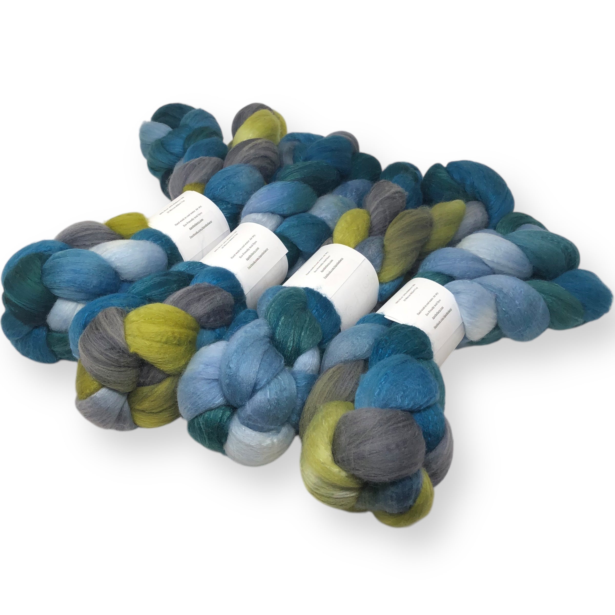 Mossy Pool - US grown Wool, Silk and Bast Fiber Blend