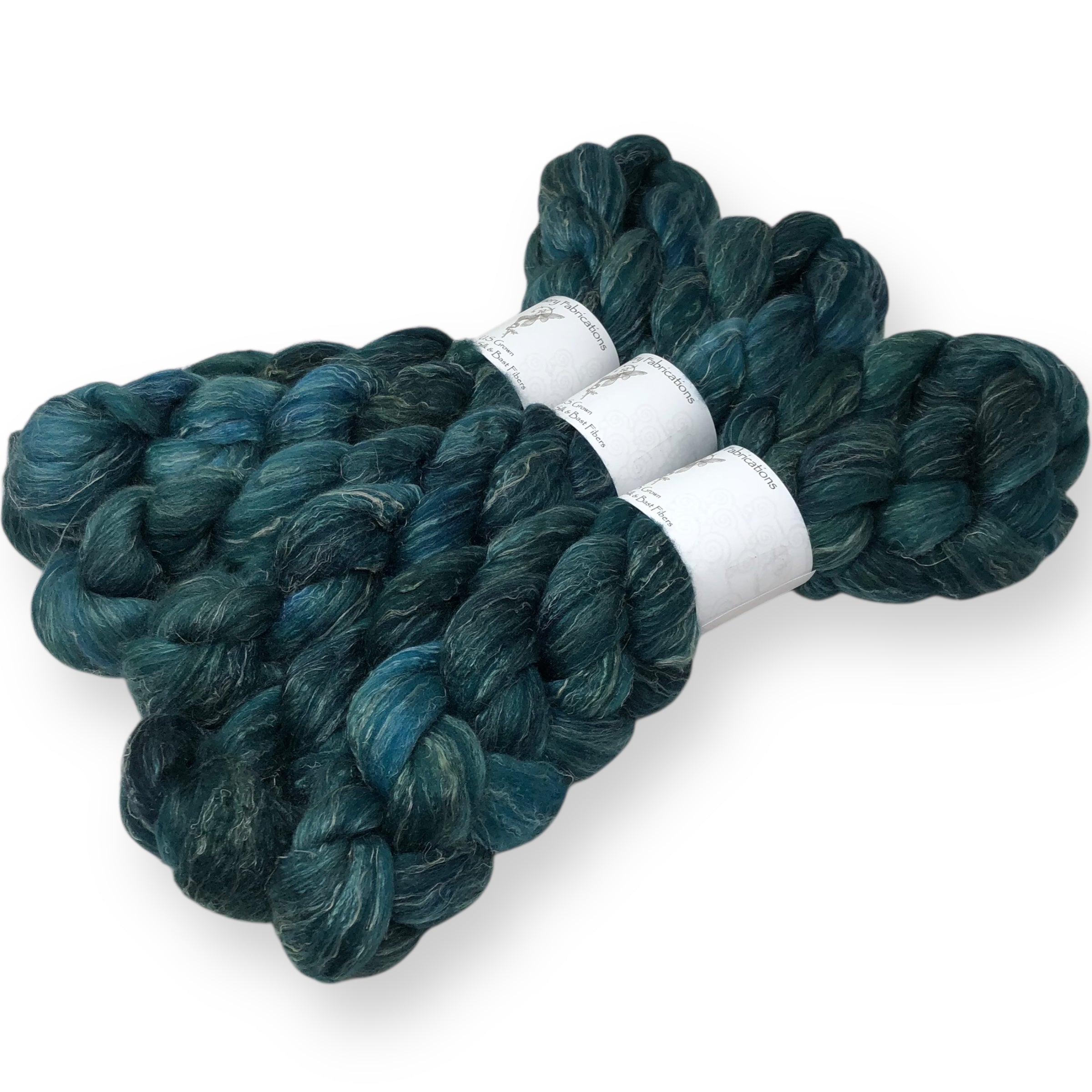 Deep Teal - US grown Wool, Silk and Bast Fiber Blend