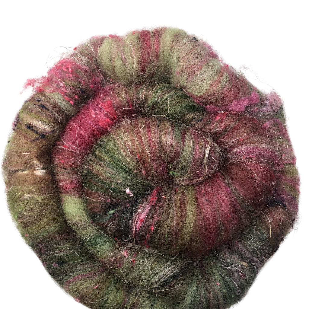 Rose Bower - Hand carded batt
