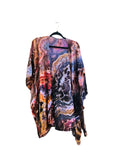 Geode, Wrap Shirt, organic cotton - ice dyed couture, one of a kind