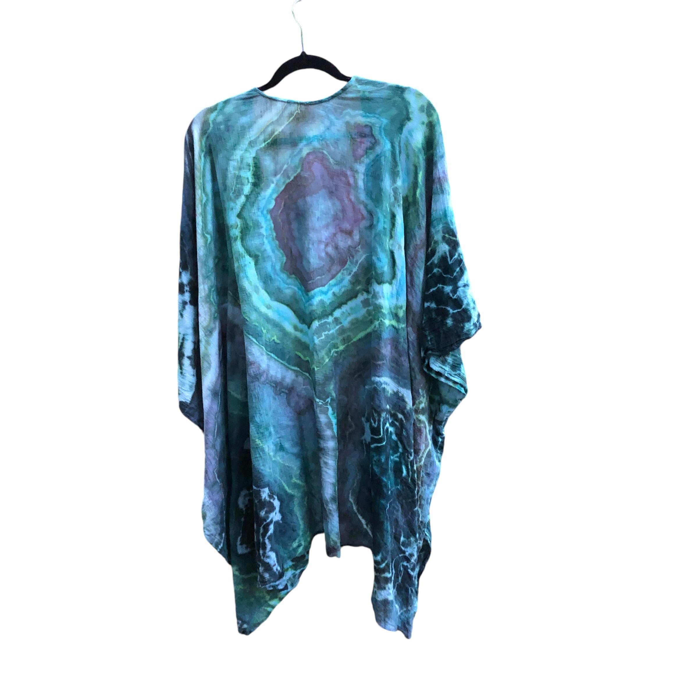 Geode, Wrap Shirt, organic cotton - ice dyed couture, one of a kind