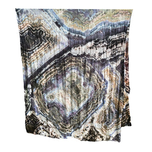 Geode Organic Cotton Mull Shawl - ice dyed couture, one of a kind