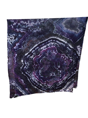 Geode Organic Cotton Mull Shawl - ice dyed couture, one of a kind