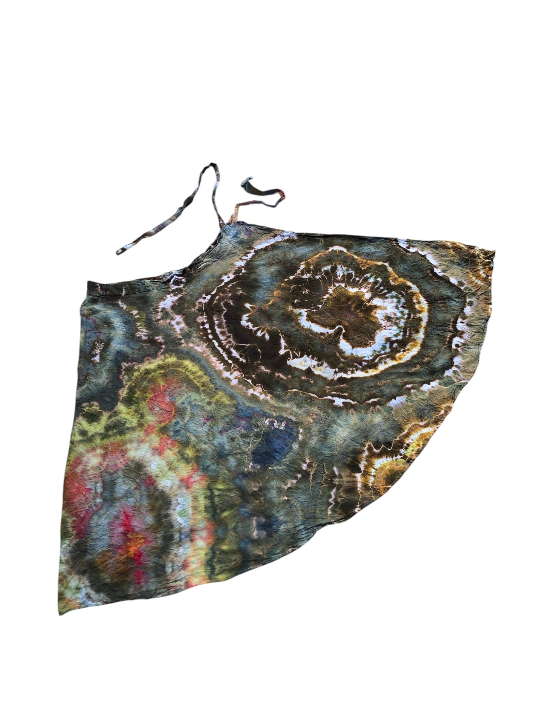 XL - Geode Wrap Skirt - ice dyed couture, one of a kind