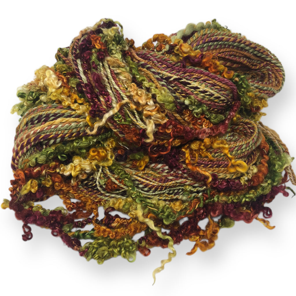 Autumn Riot - teeswater textured hand spun, lockspun
