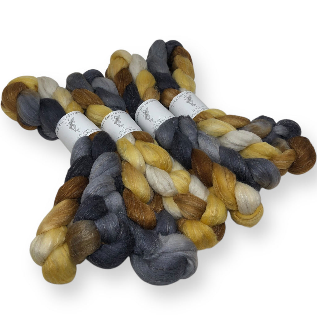 Honey Bear - US grown Wool, Silk and Bast Fiber Blend