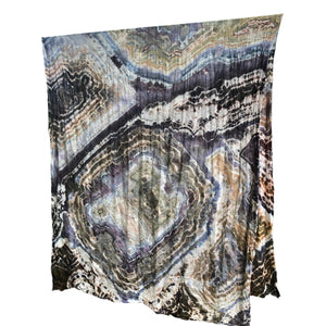 Geode Organic Cotton Mull Shawl - ice dyed couture, one of a kind