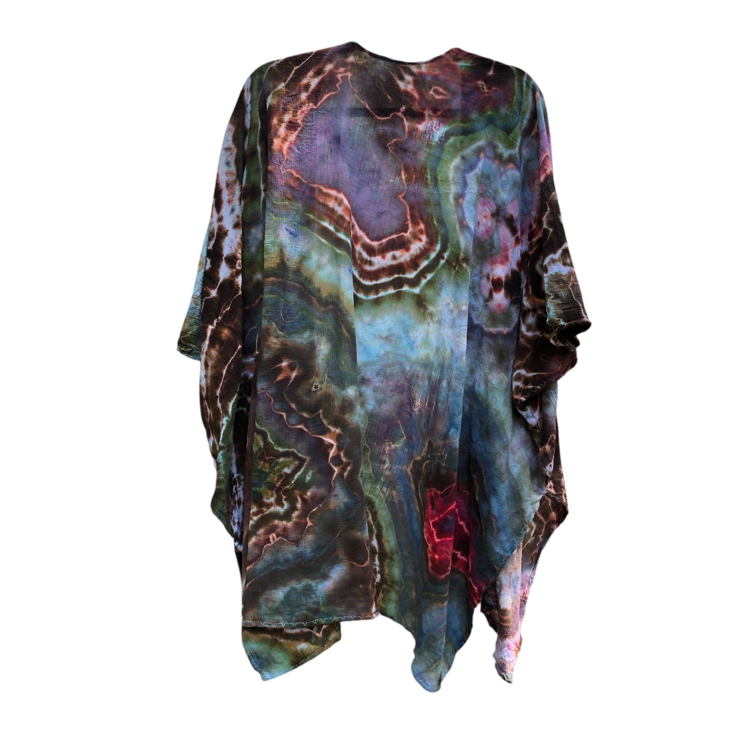 Geode, Wrap Shirt, organic cotton - ice dyed couture, one of a kind