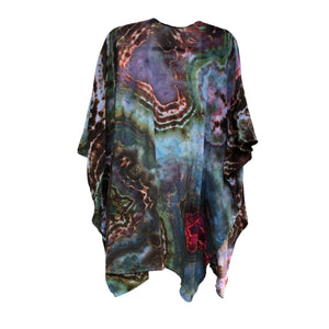 Geode, Wrap Shirt, organic cotton - ice dyed couture, one of a kind