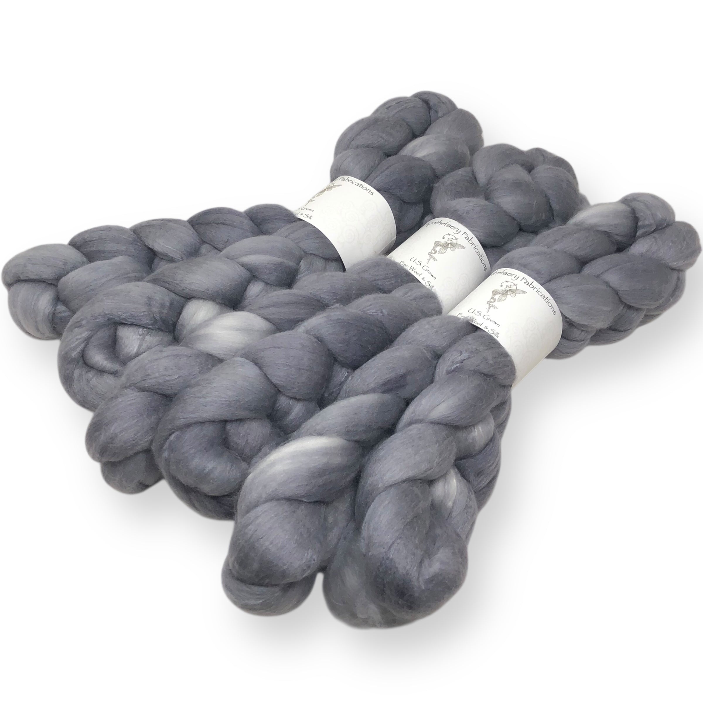Pewter - US grown Fine Wool and Silk Top