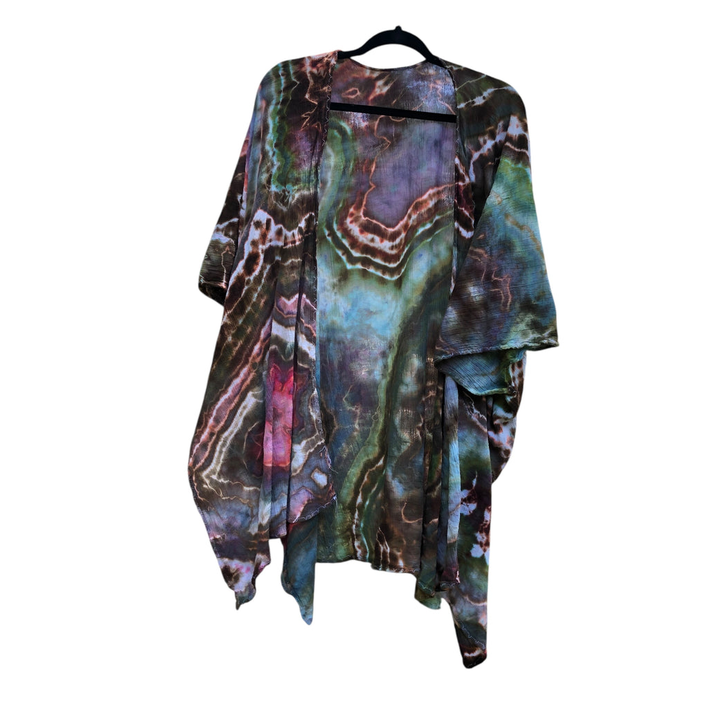Geode, Wrap Shirt, organic cotton - ice dyed couture, one of a kind