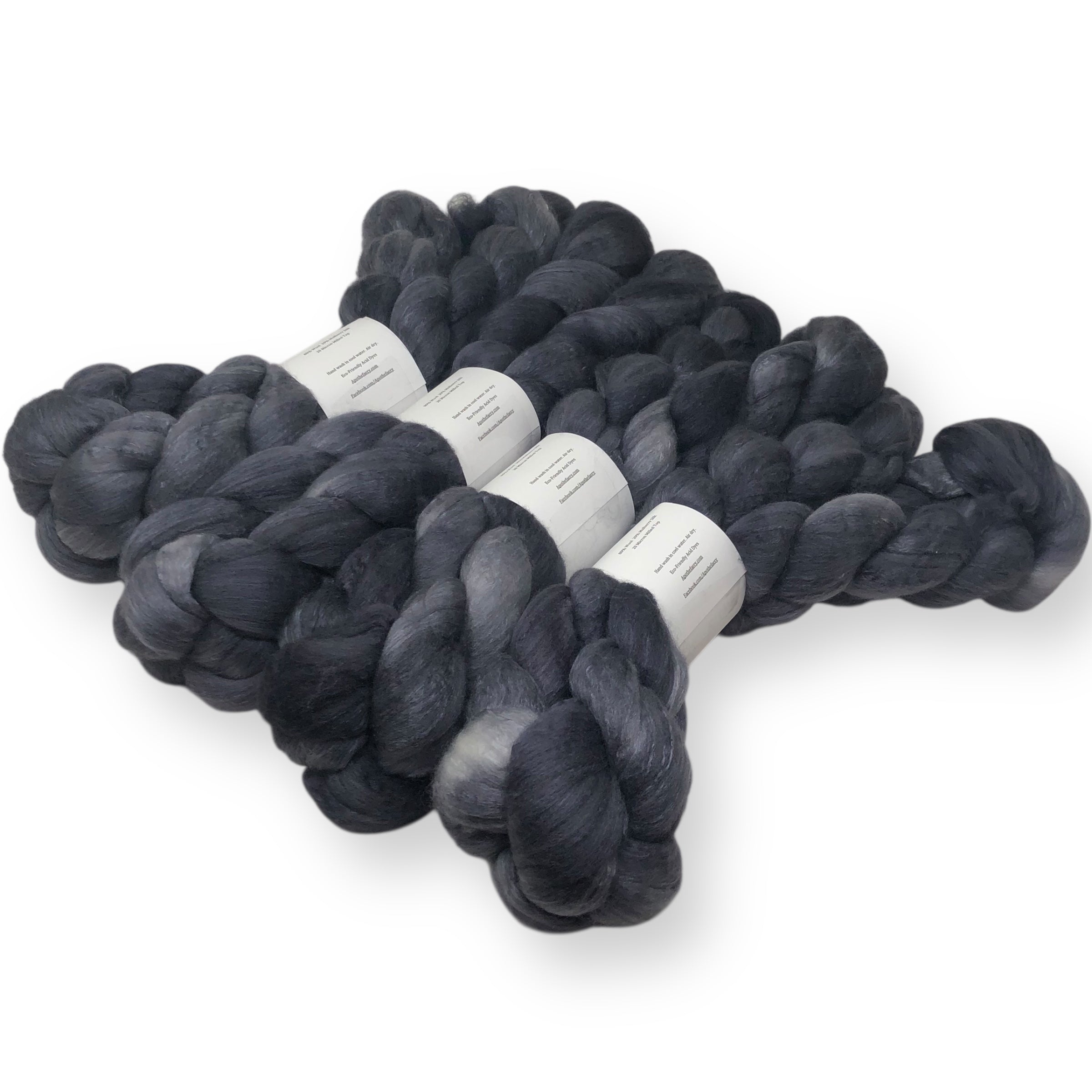 Graphite - US grown Fine Wool and Silk Top