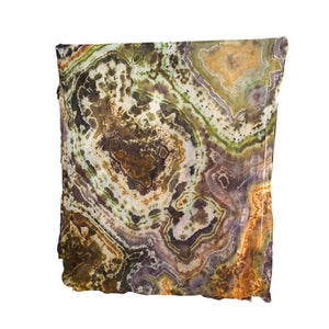 Geode Organic Cotton Mull Shawl - ice dyed couture, one of a kind