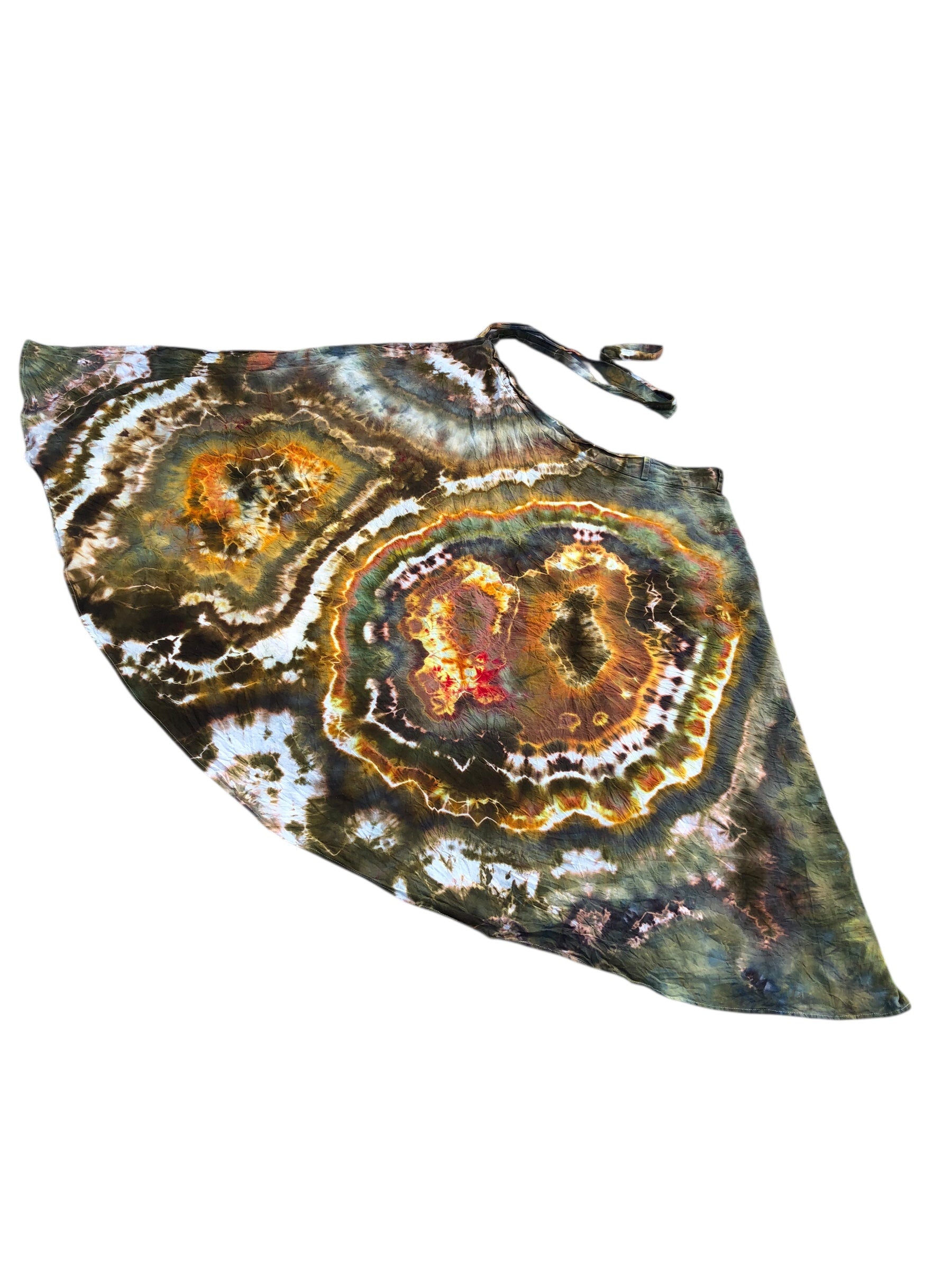 XL - Geode Wrap Skirt - ice dyed couture, one of a kind