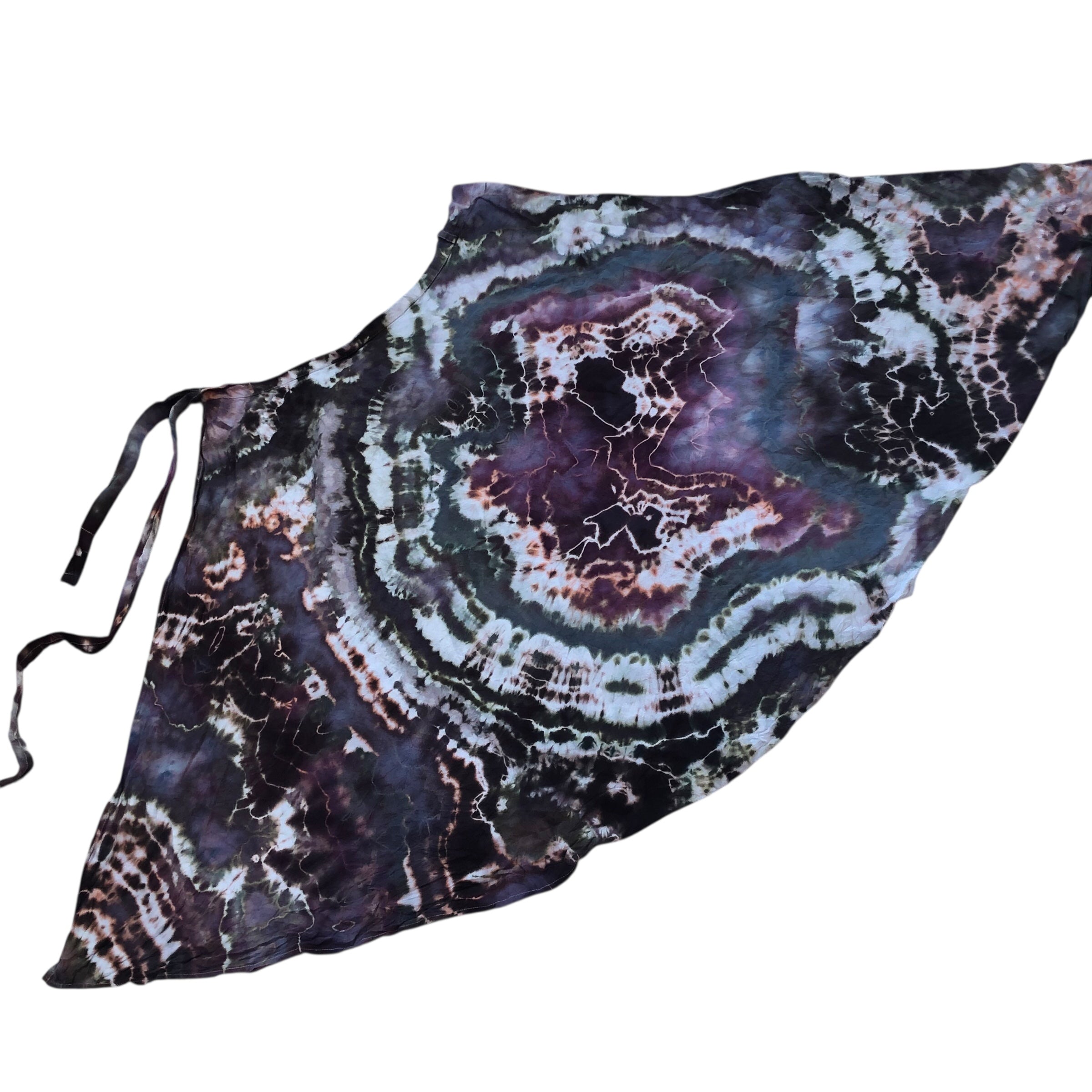 Geode Wrap Skirt - ice dyed couture, one of a kind